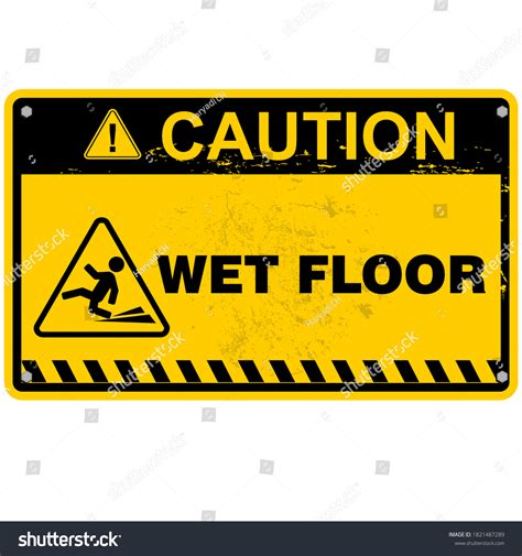 Caution Wet Floor Sign And Sticker Royalty Free Stock Vector