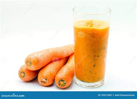 Carrot Juice and Passion Fruit Smoothie Isolated on a White Background ...