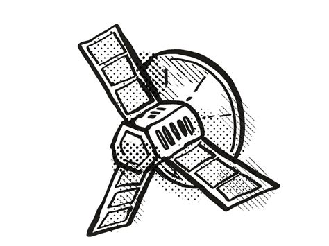 Vintage Spaceprobe or Satellite Cartoon Retro Drawing :: Behance