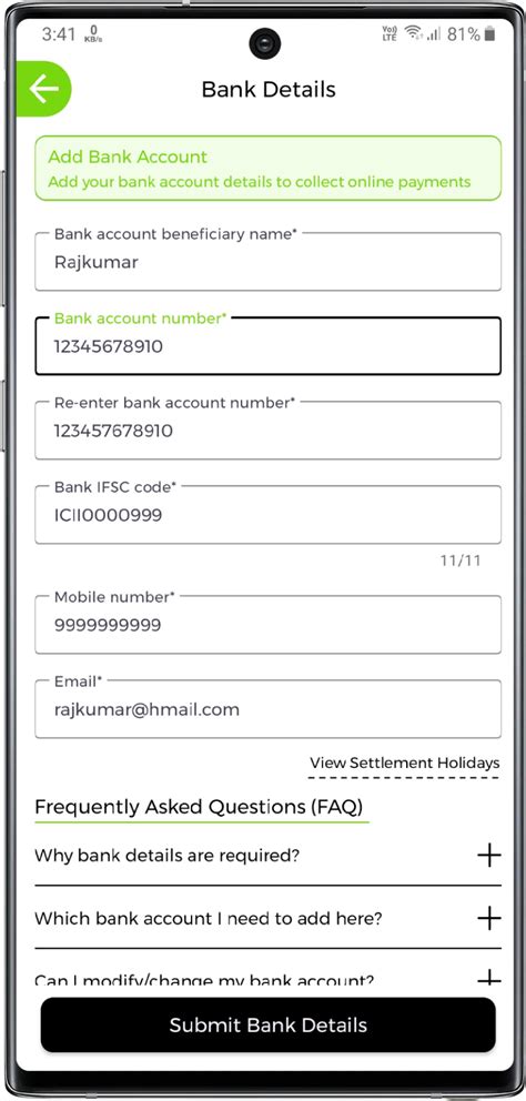 Bank Details | InstantMenu
