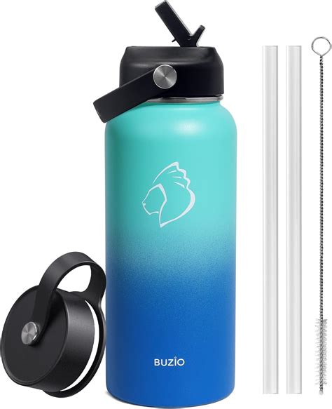 Insulated Water Bottle With Straw Buzio L Water Bottle With Straw Lid