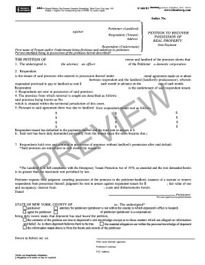 Petition To Recover Real Property Form Fill And Sign Printable