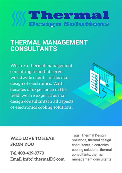 Electronics Cooling Solutions — Thermal Design Solutions By