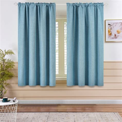 Topfinel Faux Linen 100 Blackout Curtains 63 Inches Length For Bedroom