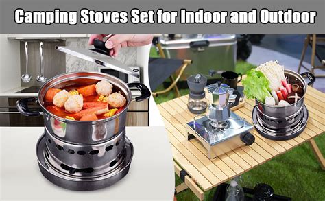 Amazon Hot Pot Alcohol Stove Spirit Cooker With Pot Camping Stoves Set Gas Stovetop
