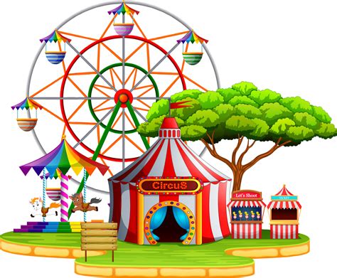 Amusement Park Scene At Daytime 10288138 Vector Art At Vecteezy