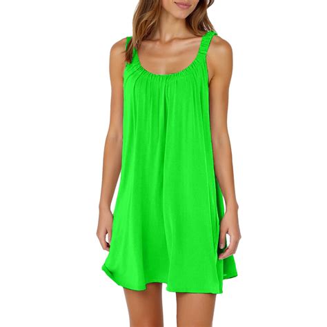 XJDJHC Dresses For Women Women S Summer Bikini Cover Up Beach Dress Casual Sleeveless T