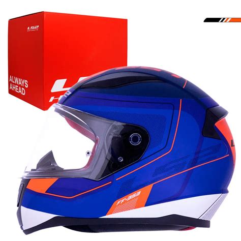 Capacete Ls2 Ff353 Slide Azul Fosco Vermelho Sommer Motos SCS