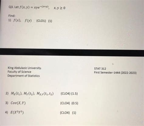 Solved Q3 Let F X Y Xye X Y X Y0 Find 1 Chegg