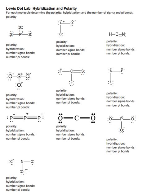 Solved Lewis Dot Lab: Hybridization and Polarity For each | Chegg.com