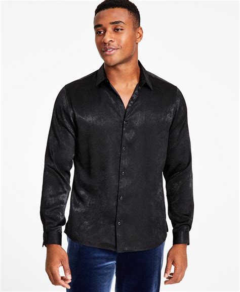 I N C International Concepts Mens Regular Fit Satin Shirt Created