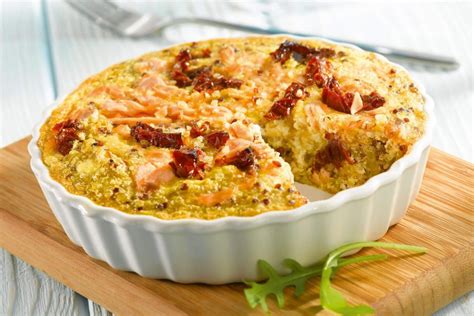 Quiche sans croûte avec Quinoa Gourmet ricotta et saumon TIPIAK