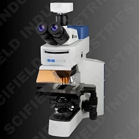 Aluminium LED Fluorescence Binocular Microscope Magnification 100x At