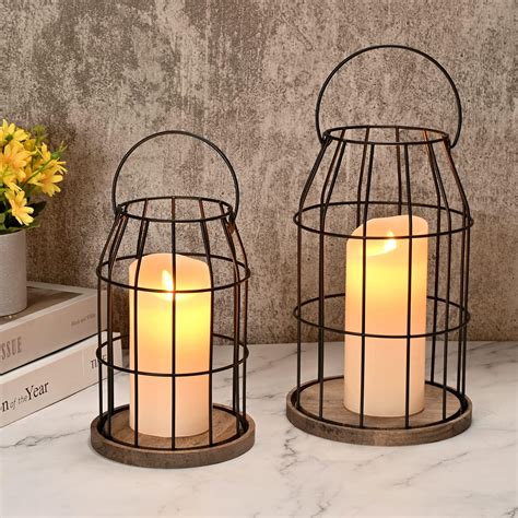 Amazon Yorkmills Candle Lantern Farmhouse Decor Set Of 2 Metal