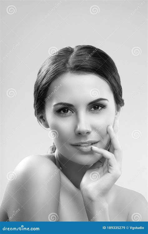 Portrait Of Woman With Naked Shoulders Stock Image Image Of Fashion