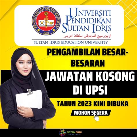 Official Pengambilan Besar Besaran Jawatan Kosong Di Upsi Tahun 2023