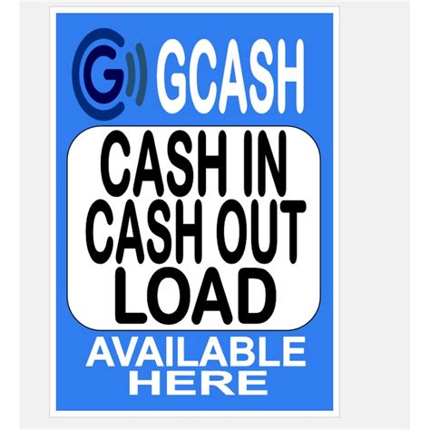 GCASH CASH IN OUT LOAD ONLY Blue LAMINATED SIGNAGE Shopee Philippines