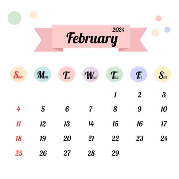 February 2024 Vector Calendar 2024 Transparent Calendar PNG And