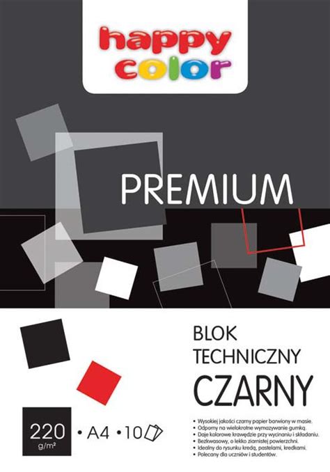 ARTYKUŁY SZKOLNE Blok techniczny czarny A3 10 kartek Premium 220g