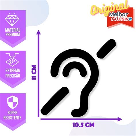 Adesivo De Carro Sinal De Surdez Deficiente Auditivo Elo