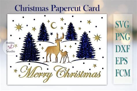 Merry Christmas Cut Card Templates Svg Graphic By Hobby Dstudio