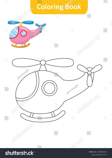 Helicopter Coloring Page Kids Stock Vector (Royalty Free) 2194691191 ...