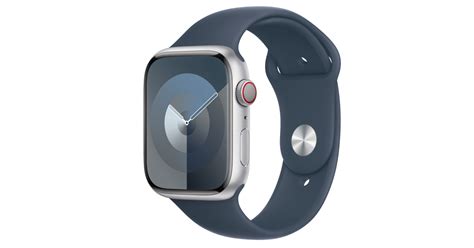 Buy Apple Watch Series 9 Gps Cellular 45mm Silver Aluminum Case With Storm Blue Sport Band