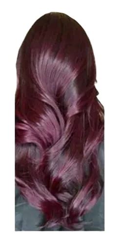 Cabelo Tic Tac Bio Orgânico Vermelho Borgonha Ondulado 75cm