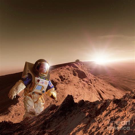 Astronaut On Mars Photograph By Detlev Van Ravenswaayscience Photo