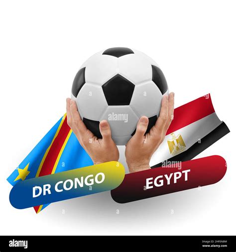 Soccer football competition match, national teams dr congo vs egypt ...