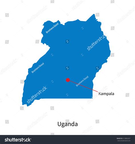 Detailed Vector Map Uganda Capital City Stock Vector (Royalty Free ...