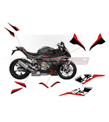 Kit Autocollant Complet Rouge Noir BMW S1000RR 2019 2022