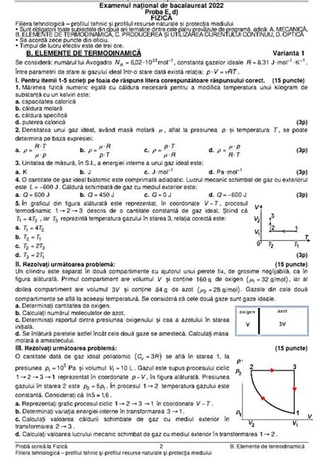 Subiecte I Bareme La Proba La Alegere A Profilului La Bacalaureat