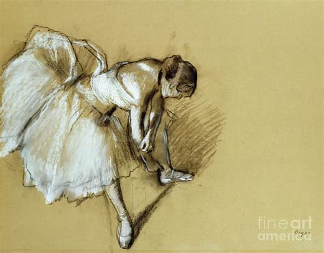 Dancer Adjusting Her Shoe C 1890 Drawing By Edgar Degas Fine Art America