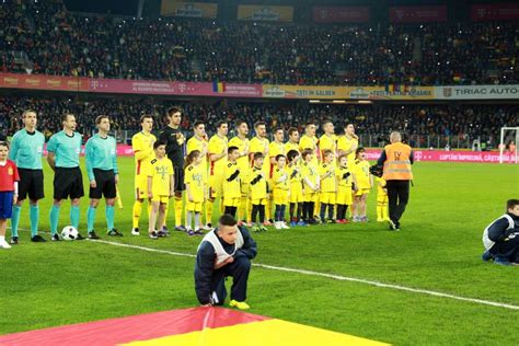 National Football Team Of Romania Pose For A Group Photo Editorial