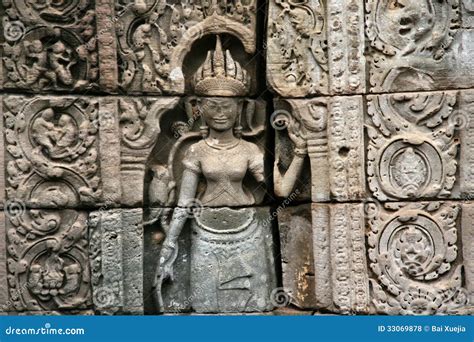 The Sculptures In Angkor Wat In Cambodia Stock Photo Image Of