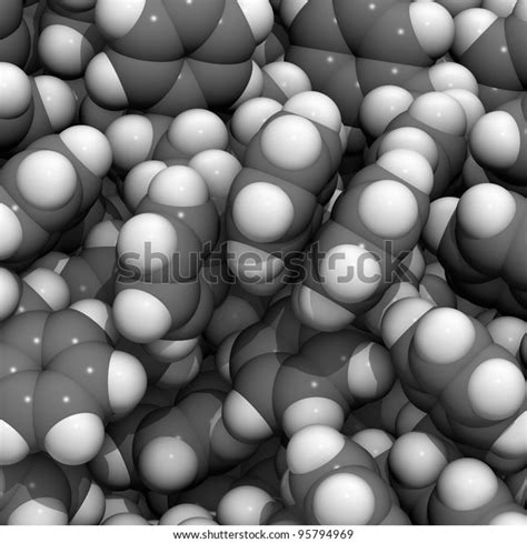 Polystyrene Ps Plastic Molecule Chemical Structure Stock Illustration