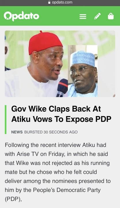 Gov Wike Claps Back At Atiku Vows To Expose Pdp Politics Nigeria