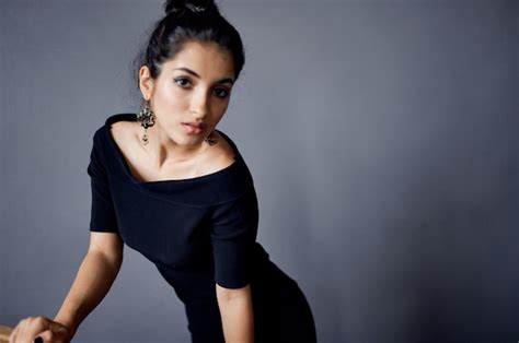 Premium Photo Brunette Posing Model Attractive Look Decoration Smile Isolated Background