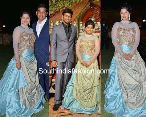 dil raju daughter hanshitha reddy wedding reception south india fashion
