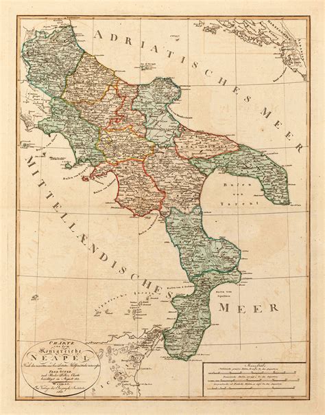 Benvenuti In Italia Antique German Map Of The Kingdom Of Naples The