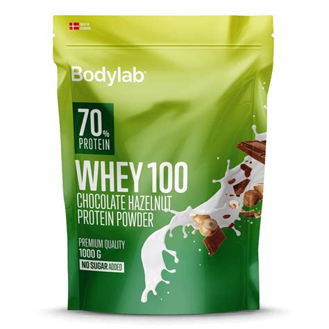 Whey 100 Chocolate Hazelnut 1000g Fra Bodylab