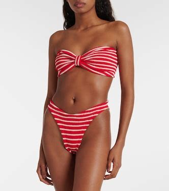 Jean Striped Strapless Bikini In Red Hunza G Mytheresa