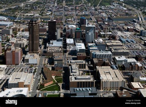 Aerial Photograph Des Moines Iowa Stock Photo Alamy