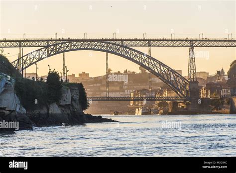 Dom Luis I Bridge Over Douro River Between Porto And Vila Nova De Gaia