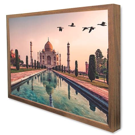 Quadro Decorativo Caixa Alta Vidro Cidade Taj Mahal Parcelado S