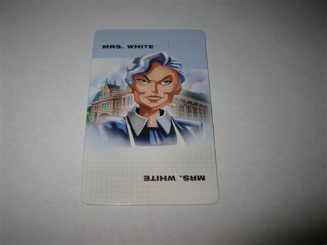 2003 Clue Fx Board Game Piece Mrs White Suspect Card