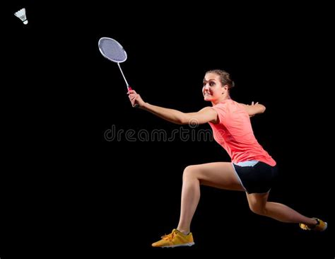 Woman Badminton Player Isolated Version Stock Image Image Of People