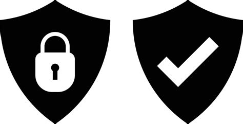 Security Shield Icon Set Shield With Check Mark And Padlock Icons Security Icon