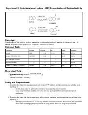 Experiment Hydroboration Of Indene Nmr Determination Of